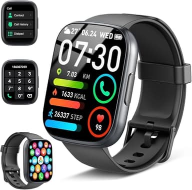 CILLSO Montre Connectée Homme Femme, 1.95" HD Smartwatch avec Appel Bluetooth, Montre Sport avec Cardiofrequencemetre/Sommeil/Podometre, 110+ Modes Sportifs, IP68 Étanche, Smart Watch pour iOS Android