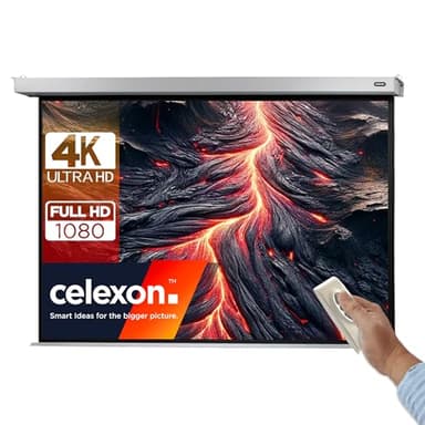 celexon Pro Plus Écran de Projection motorisé 150" | 300x225 cm 4:3 | Écran motorisé 4K, Full-HD pour Votre vidéoprojecteur Home Cinéma | pour Montage au Plafond/au Mur | avec télécommande