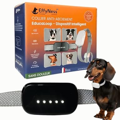 Collier Anti Aboiement Chien - Innovation 2025 : résultat Stop immédiat - Dressage Automatique - Réglable - 25 Niveaux - Rechargeable - électro-Stimulation Douce - Petits et Gros Chiens - EducaLoop