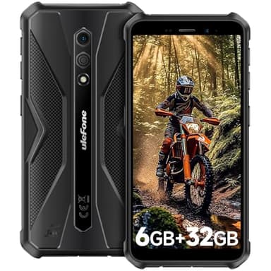 Ulefone Armor X12 Telephone Portable Incassable 6Go+32Go ROM/256Go Extensible, Android 13, Téléphone Étanche 5.45" HD+, 13MP+8MP Caméra, Smartphone Antichoc 4860mAh, 4G Dual SIM/NFC/GPS/IP69K-Noir