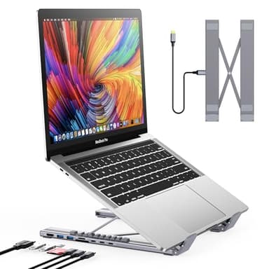 Mukiya Station d'accueil USB C pour Ordinateur Portable, Station d'accueil USB C, 8 en 1 avec HDMI 4K, 2 USB 3.0, PD 100 W, Station d'accueil Universelle pour MacBook Pro/Air/Dell/HP/Surface/Lenovo