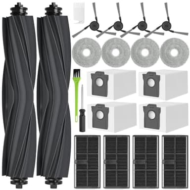 L10s Ultra Gen 3 Accessoires pour Dreame L40 Ultra / X40 Ultra Complete/Mova P50 Pro Ultra / X40 Ultra Pièces de Rechange 4 Sacs à Poussière 2 Brosse Principale 4 Chiffons 4 Filtres 4 Brosse Latérale