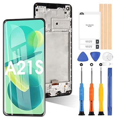 ARSSLY Écran pour Samsung Galaxy A21s SM-A217F/DS SM-A217M/DS SM-A217F/DSN LCD Affichage Tactile Digitizer Pièces de Réparation avec Outils (Noir avec Cadre, Non pour A21)