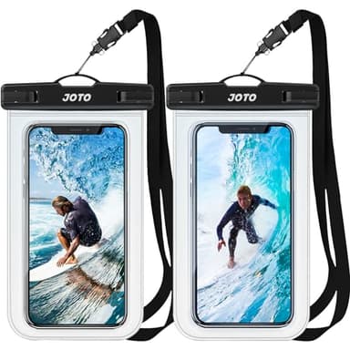 JOTO 2 Pochettes Étanches Smartphone Certifiée IPX8 iPhone 17/16/15/14/13/12/11 Plus Pro Max, Redmi Note 13/13 Pro 12 A3, Galaxy A15 A35 A25 A54 A55, Housse Étanche Jusqu'à 7 Pouces -Clair