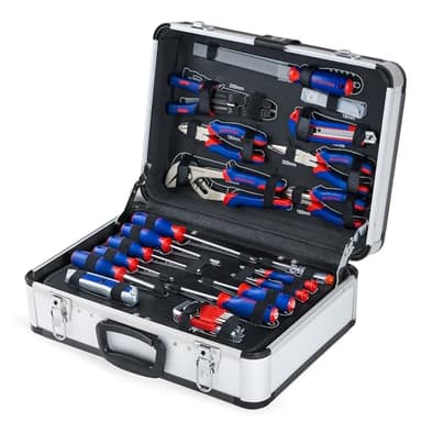 WORKPRO Caisse à Outils Complete Professionnelle avec Mallette en Aluminium, Boite à Outils Complete pour Réparation Dommestique ou de Travail 119 Pièces