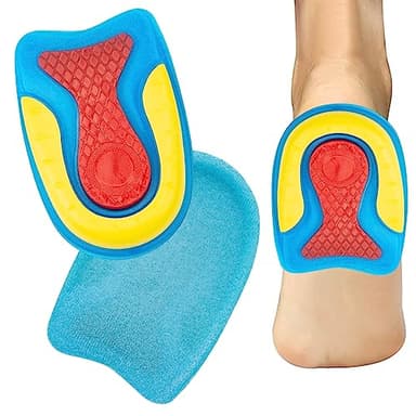 Talonnette Gel Silicone Antichoc Amortissante Orthopédique Taille S pour Fasciite Plantaire, Douleurs au Talon d'Achille, Coussinets Absorbants, Talonnette Epine Calcaneenne, 1 Paire