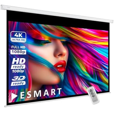 ESMART Economy EXM Écran de Projection Moteur 237 cm Image 200 x 113 cm (90") | Format 16:9 | Télécommande | Home cinéma projecteur électrique Écran de Projection Moteur LCD