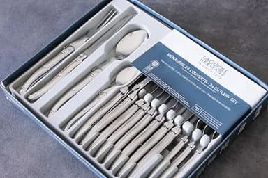 laguiole Heritage - Ménagère 24 pièces - Set de couverts de table acier inoxydable pour 6 personnes - Présentation coffret cadeau - Argent