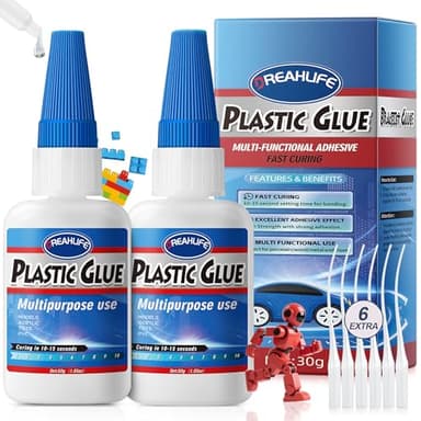 Colle Forte pour Plastique 30gx2, Colle Plastique Extra Forte pour Acrylique, PLA, Jouets, Voiture, Acrylique, ABS, PVC, Tube, Kits de bricolage, Vinyle