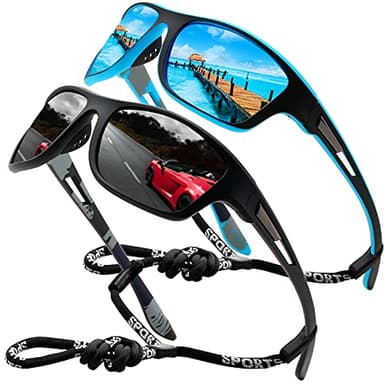 Perfectmiaoxuan Sportive Lunettes de soleil hommes femmes polarisées Anti-UV pour la pêche randonnée legere incassable cadre Enveloppantes Lunettes de Conduite de Nuit