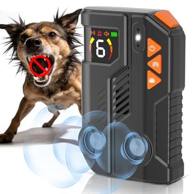 Anti Aboiement Chien Ultrason Puissant AI, 2 Émetteur Ultrason Chien, 6 Sensibilités 3 Intensités, Ultrasons Anti Aboiement Intérieur Extérieur, Solutions Anti-Aboiement Pour Chiens IPX6 Rechargeable