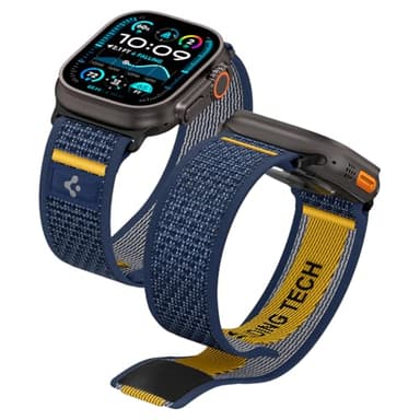 Spigen Athlex Air Bracelet Compatible avec Apple Watch Ultra 3/2/1 49mm, Series 11/10 46mm, Series 9/8/7 45mm, 44mm - Bleu Marine Actif