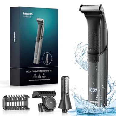 Kensen Tondeuse Corps Homme Tondeuse Intime Homme Autonomie de 100 mins Rasoir Electriques Corps Type-C Rasoir Intime Étanche Wet & Dry avec Peigne Limite pour Membres& Tronc& Sous La Ceinture