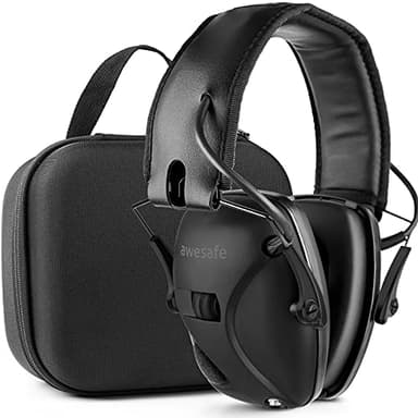awesafe Protection auditive électronique pour Les Sports d'impact [Livré avec Sac de Transport Rigide], Casque Electronique Anti Bruit, NRR 24 DB, Casques Anti Bruit Idéal pour Les tireurs et Hunting