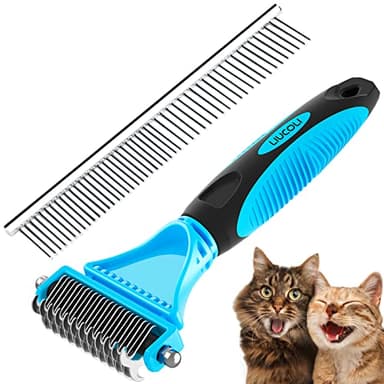 Brosse Chien, Brosse pour Chats, Peigne anti Poils Animaux, LIUCOLI Râteau de Toilettage - Enlever 96% des Poils Morts et Nœuds, Déméloir Professionnel pour les poils longs/courts