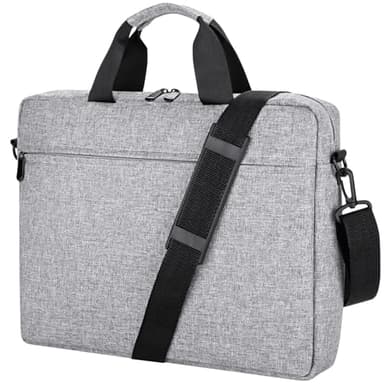 HEDUGO Sacoche Ordinateur Portable 15,6 Pouces Avec Poignée&Bandoulière Étanche et Anti-choc Sac à Bandoulière et Mallette, Convient aux Ordinateurs de 14-16 Pouces Gris