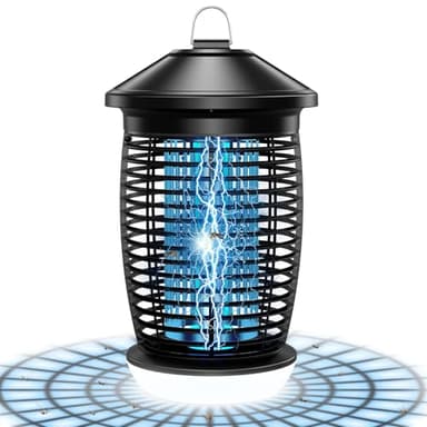 PALONE Lampe Anti Moustique Electrique 4500V 20W, Tueur d'Insectes UV Puissant avec LED Lampe et 1,2M Câble, Destructeur de Mouches IPX4 pour Intérieur et Extérieur Jardin Balcon, Noir