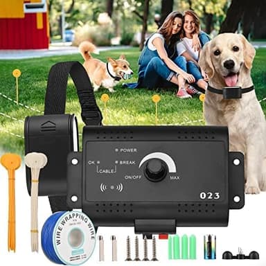 Clôture électrique pour Chien, système de Confinement électronique Souterrain/Souterrain pour Animaux de Compagnie avec Fil réglable de 300 m, récepteur de Collier résistant à l'eau pour Petit Moyen