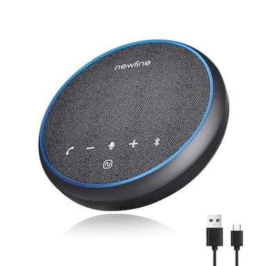 N newline Microphone USB pour Conférence Bluetooth Haut-Parleur pour PC, réduction du bruit, Capture vocale à 360° 43 heures en veille, Conference Speaker compatible avec Zoom Teams Skype, Home Office