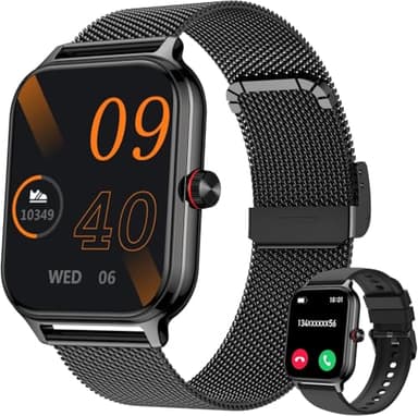 LODIMEKE Montre Connectée Femme Homme Appel Tension Artérielle Fréquence Cardiaque Sommeil, 1.96'' AI Smartwatch 100+ Sports, IP67 Podomètre Réveil Calculatrice Carte de Visite iOS Android
