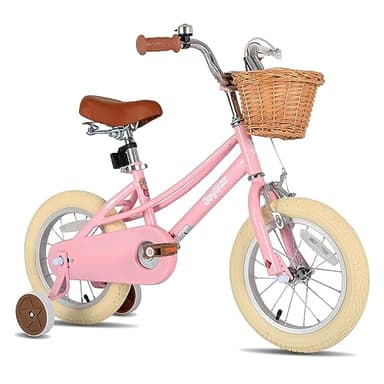 JOYSTAR 14 Pouces vélo pour Enfants de 3 à 5 Ans, vélo pour Filles avec Roues stabilisatrices et Panier, Rose