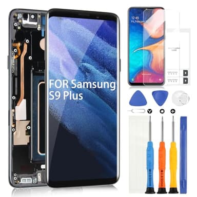 ARSSLY pour Samsung Galaxy S9 Plus LCD Affichage, pour Samsung Galaxy S9+ G965 SM-G965U LCD Écran Tactile Digitazer Assemblée Remplacement avec Réparation Kit(Noir avec Cadre)