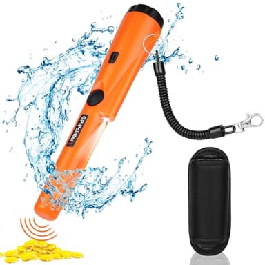 Flintronic detecteur de metaux Pinpointer, IP68 Étanche Détecteur de métaux Portable, 360 Détecteur de Métaux Portable avec indicateur LED intégré/lumière d'alarme pour Chasse aux Trésors