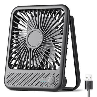 Koonie Ventilateur de bureau USB, petit mais puissant, ultra silencieux, réglable à 180°, 3 vitesses, alimenté par câble USB-C, mini ventilateurs de lit silencieux pour bureau, maison, extérieur