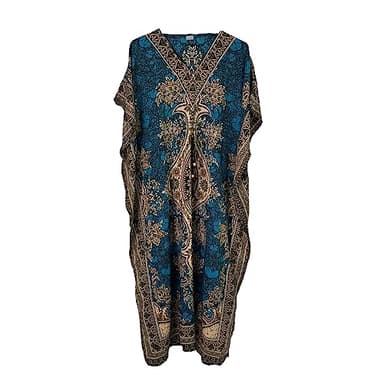 Nouvelle robe longue de style africain à imprimé dashiki pour femmes, caftan d'été, taille unique, bleu sarcelle, Taille unique
