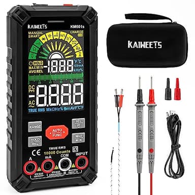 KAIWEETS Multimètre Automatique Rechargeable 10000 Comptes, Multimètre Numérique Professionnel, Testeur Electrique, Mesure de Courant Tension Résistance Continuité Capacité Diode Fréquence