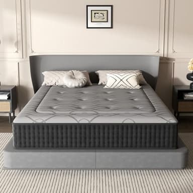 DEWINNER Matelas 160x200 cm, Hauteur 25 cm, Matelas Silencieux d'épaisseur Moyenne, Mousse à Mémoire de Forme Hybride, Ressorts Ensachés Individuels, Absorbant et Respirant