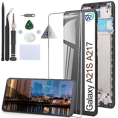 RongZy Écran de Rechange pour 6.5" Samsung Galaxy A21s A217F Écran LCD + Vitre Numériseur Tactile Capteur Assemblé Remplacement pour Galaxy A21S(Noir)