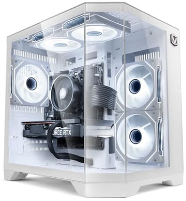 VIBOX PC Gamer • AMD Ryzen 5 5500 4,2 GHz • Nvidia RTX 5060 8 Go • 16 Go RAM • 1 to SSD • Windows 11 • WiFi • Blanc