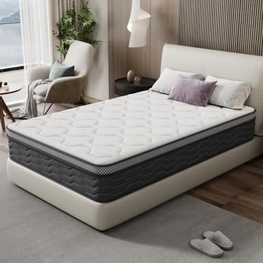 DEWINNER Matelas Simple 120x190 Haut 25 cm, Matelas à Ressorts et Mousse, Soutien Parfait, Confortable et Respirant, dureté Moyenne, Anti-acariens, hypoallergénique et antibactérien