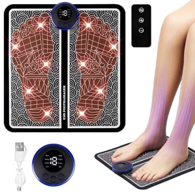 OSDUE Massage des Pieds, Tapis Masseur Plantaire Electrique de Massage 8 Modes et 19 Intensités avec USB Télécommande et Affichage pour Soulager les Douleurs Musculaires et Favoriser la Circulation
