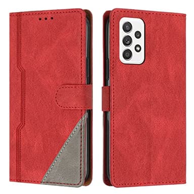 Radoo Coque pour Samsung Galaxy A32 4G, Housse Etui Portefeuille Cuir Multifonction, Fermeture Magnétique à Clapet Anti-Choc [Fonction Support] Flip Case Compatible avec Samsung Galaxy A32 4G (Rouge)