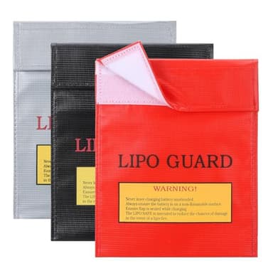 Zourglow 3 Pièces Sac Batterie Lithium, Ignifuge Sac Batterie Lipo, Antidéflagrant Porte Documents éTanche, Sac de Sécurité pour Batterie au Lipo, Cartes Bancaires, Bijoux, 22.5 x 18.5cm