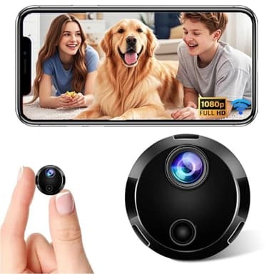 Mini Camera Espion sans Fil, Micro Camera Surveillance Wifi Interieur/Exterieur sans Fil Discrete, Vision Nocturne et Détection de Mouvement, 1080P Petit Cachee Camera Espion Bebe Maison Chat Voiture