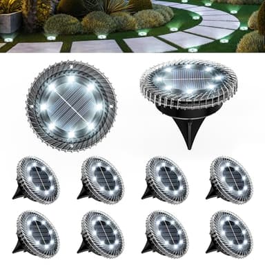 Solpex Lot de 10 lampes solaires d'extérieur IP65 étanches pour escaliers, terrasse et allée (blanc froid)