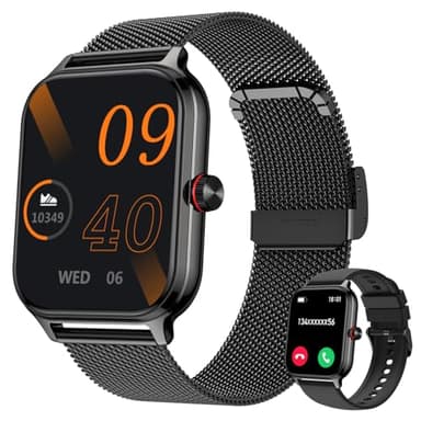 LODIMEKE Montre Connectée Femme Homme Appel Tension Artérielle Fréquence Cardiaque Sommeil, 1.96'' AI Smartwatch 100+ Sports, IP67 Podomètre Réveil Calculatrice Carte de Visite iOS Android