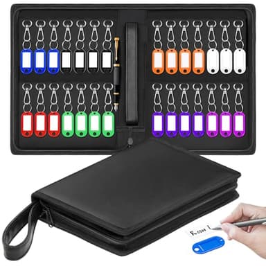 ENONEO Portable Boite à Clés avec 28 Crochet, Grande Armoires à Clés Murale Boite à Clé Sécurisée Boite a Clefs Coffre Voiture Placard à Clés pour École Bureau Usine Agence Immobiliere (Noir)