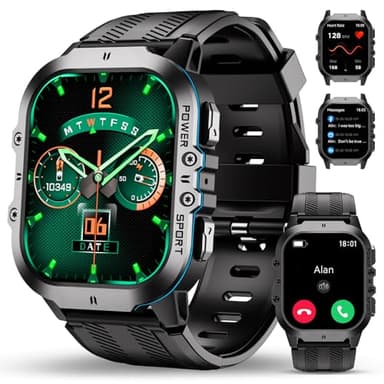 OUKITEL Montre Connectée Homme,1.96" HD Smartwatch avec Appel Bluetooth,100+Mode Sportifs,Montre Sport pour Surveiller Cardio/Podometre/Sommeil/SPO₂,Étanche 5ATM,Montre Connectée pour Android iOS