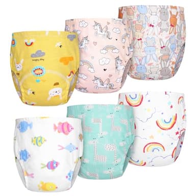 Aolso Culotte d'Apprentissage Lavable pour Enfants - Lot de 6 pour Filles et Garçons, Bébé 1-5 Ans