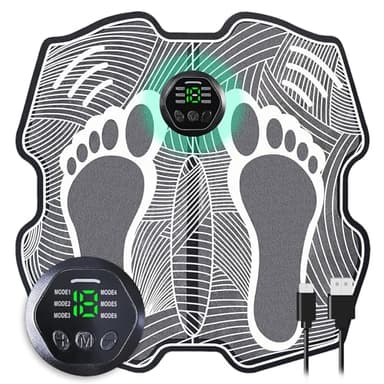 Massager des Pieds - EMS Foot Massage Pad, Tapis de massage électrique pour la circulation sanguine masseur de pieds pliable, rechargeable par USB, 8 modes, 18 intensités