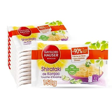 GAYELORD HAUSER - Shirataki de Konjac- Touche d'avoine - Sans Rinçage - Prêt à l'Emploi - 150 g - lot de 10 (total de 1.5 kg)