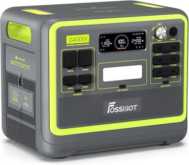 FOSSiBOT F2400 Generateur Electrique Portable, 2048Wh Batterie LiFePO4 Station électrique, 3 Sorties CA 2400W (4800W Pic) 230V Groupe Electrogene Solaire pour Camping, Voyage Maison/Bureau