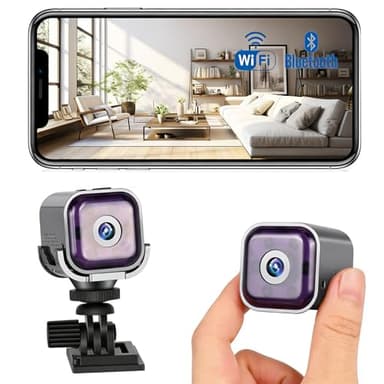 Caméra Espion Miniature 1080P,Caméra Surveillance WiFi Intérieur sans Fil - Mini Caméra Espion avec Vision Nocturne,Détection de Mouvement et Audio Bidirectionnel en Temps Réel par Application Mobile