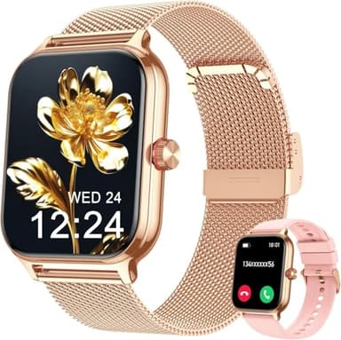 LODIMEKE Montre Connectée Femme Homme Appel Tension Artérielle Fréquence Cardiaque Sommeil, 1.96'' AI Smartwatch 100+ Sports, IP67 Podomètre Réveil Calculatrice Carte de Visite iOS Android