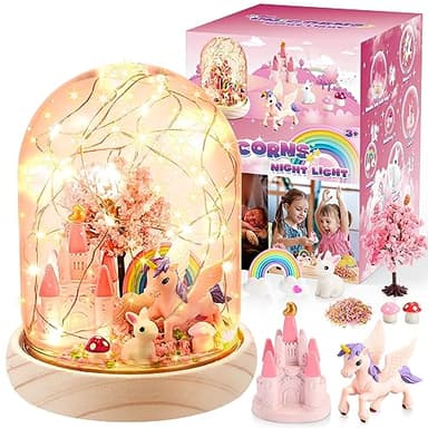 HappyGoLucky Cadeaux Licorne pour Filles, Veilleuse DIY Cadeau pour Enfants Filles 3-12 Ans Ensemble d'artisanat Enfants 3-12 Ans Cadeaux Filles 3-12 Ans Artisanat Filles 6-12 Ans Jouet Licorne