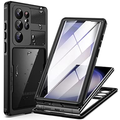 Focusor Coque pour Samsung Galaxy S23 Ultra Étanche [IP68 Imperméable] 360 Indestructible Antichoc Integral Antipoussière Waterproof Etui Protection,Noir